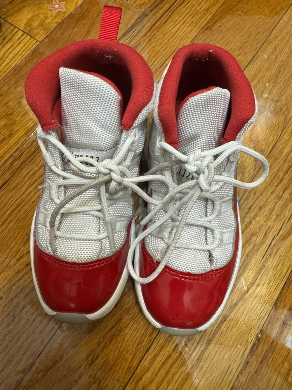 Jordan Kids Red and White Sneakers